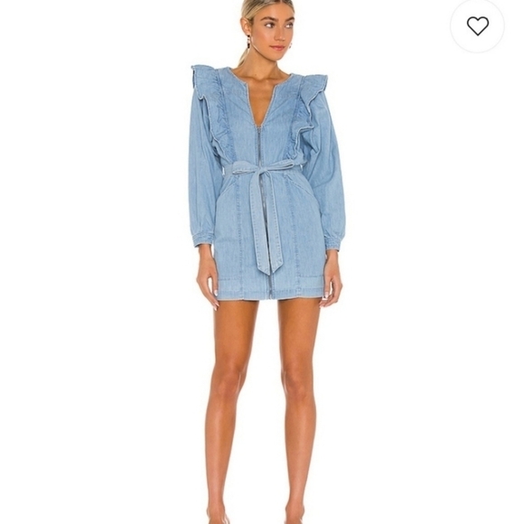 Free People Imogene Frilll Chambray denim mini dress - Picture 5 of 16